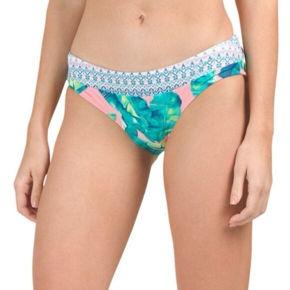 New Cabana Life Upf 50 Preppy Palm 3 Piece Bikini Set Sz S - Picture 3 of 13